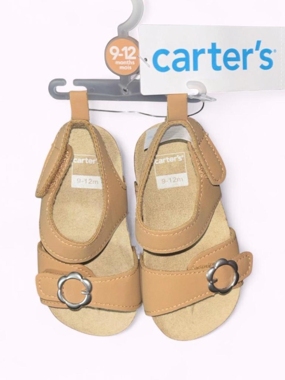 Carter's Tan Toddler Sandals with Flower Buckle